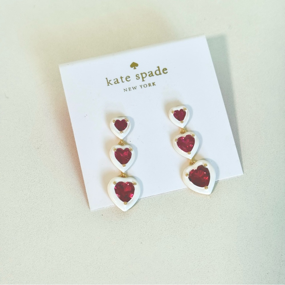 Kate Spade Red Heart Drop Earrings